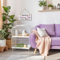 Big Hamster Ball & Guinea Pig Hideout - Stuffed Animals & Accessories for Guinea Pig Cage - 12x6 In Wooden Sign