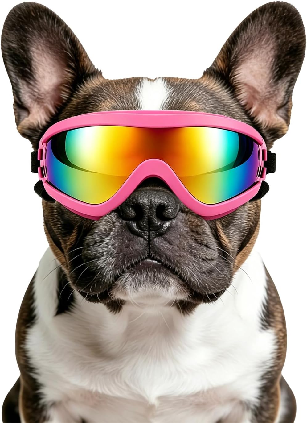 Medium Clear Dog Goggles Eye Protection - Classic Pink / Medium