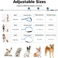 8.5ft Hands Free Dog Leash Adjustable for Medium Dogs - 8.5ft / Blue - image 4