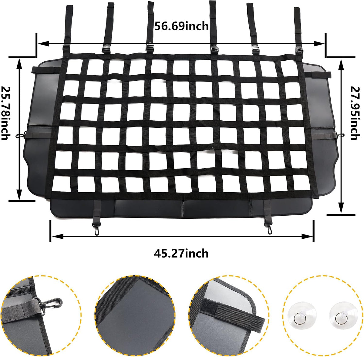 Pet Net Vehicle Safety Mesh Dog Barrier for Jeep 2/4-Door 2007-2026 – Essentials for Dogs - image 2