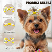 Dog Hair Bows Small Puppy Clips for Pet Grooming Accessories Doggy - 2in dog hair bows with Rubber Bands - image 3