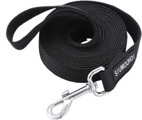 Strong Durable Nylon 10ft Long Dog Training Leash, Traction Rope - Black / 10 Feet