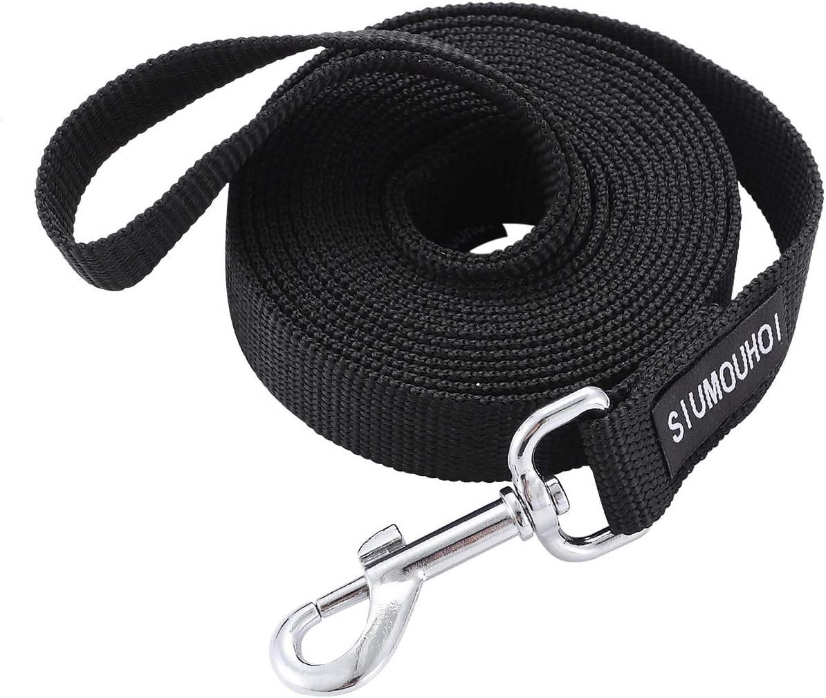 Strong Durable Nylon 10ft Long Dog Training Leash, Traction Rope - Black / 10 Feet
