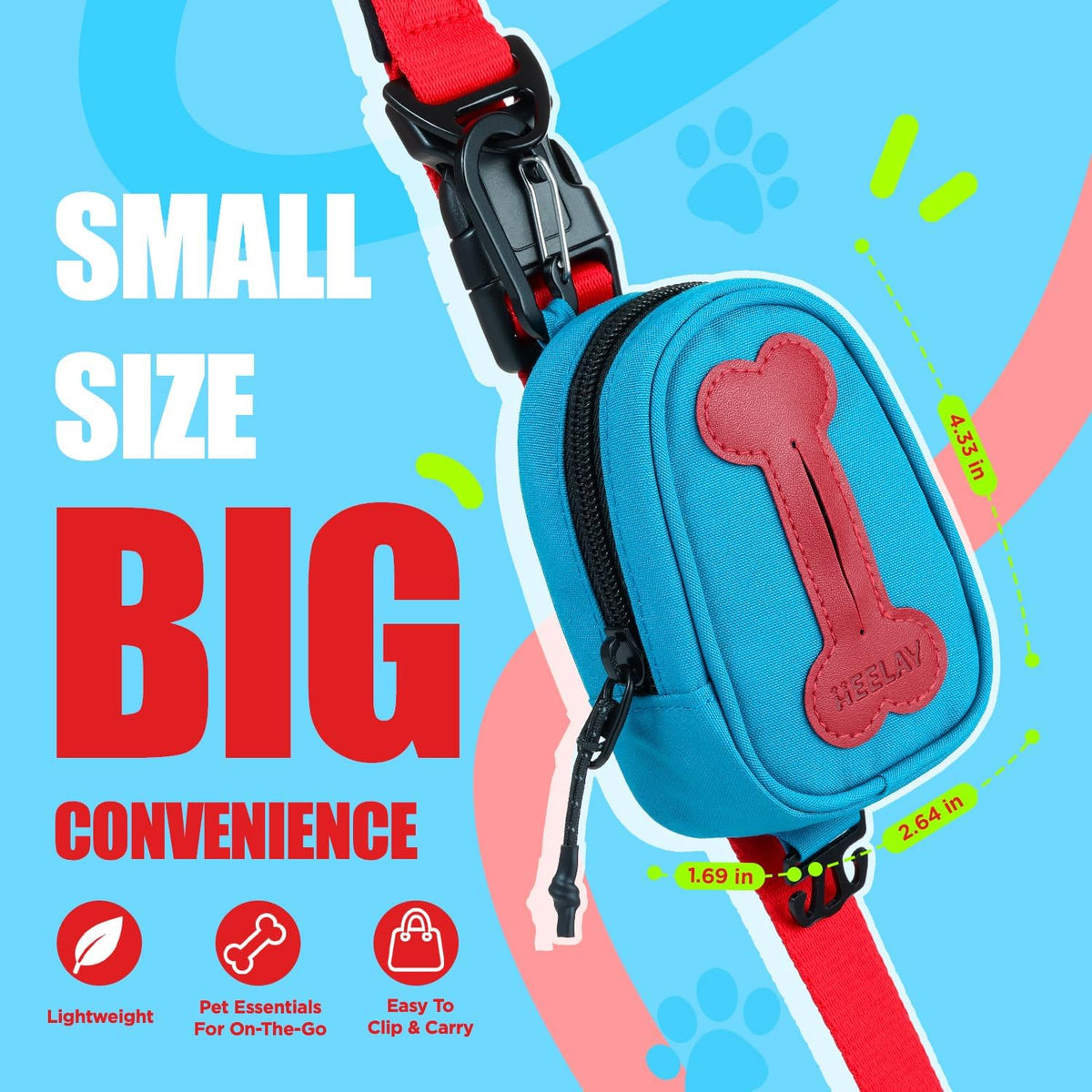 Dog Poop Bag Holder for Various Leashes - Blue - image 3