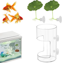 2Pcs Aquarium Fish Feeder Feeding Tray with Suction Cup - 4.Transparent
