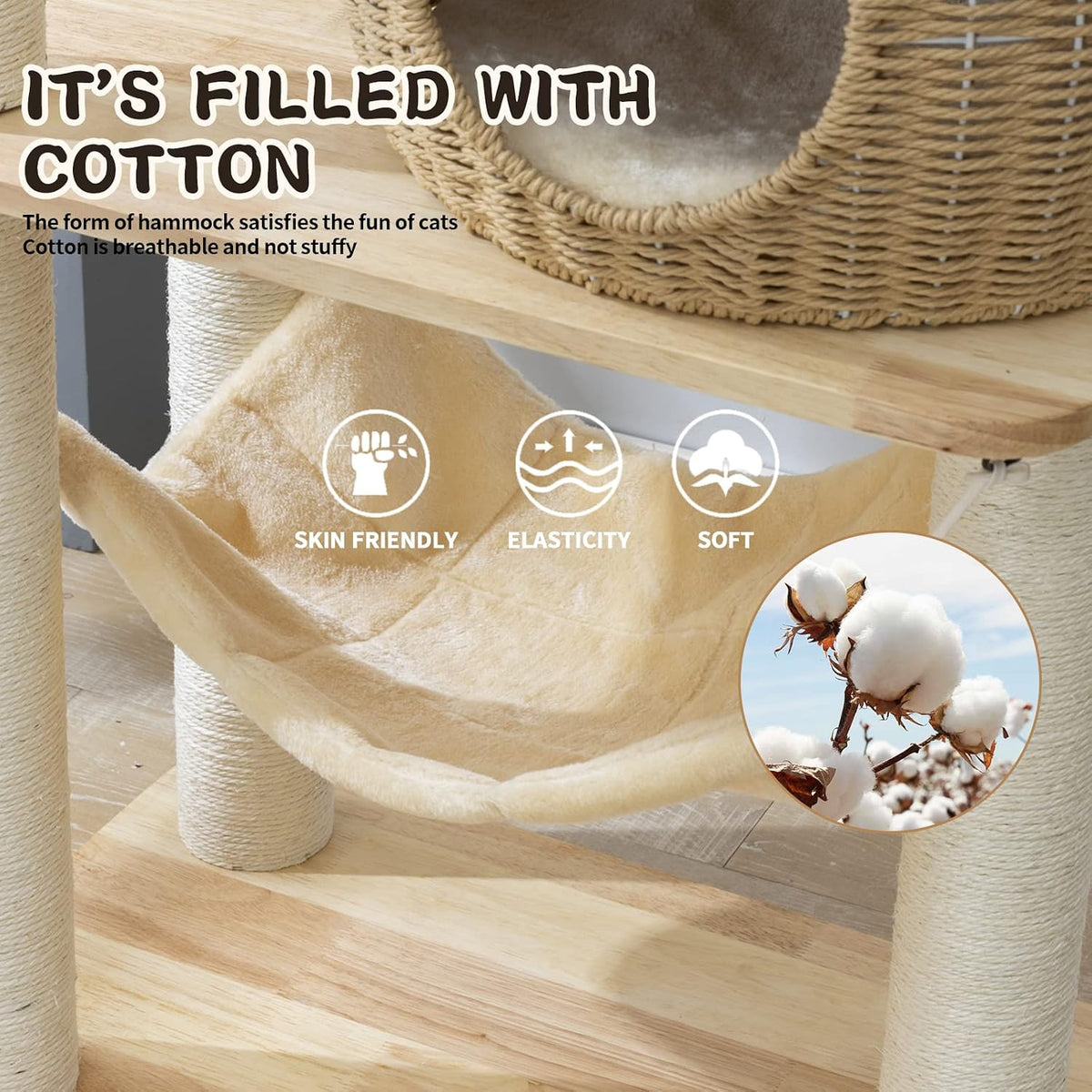 SHODMI 54" Modern Cat Tree Tower for Indoor Cats - DC888 new - image 4