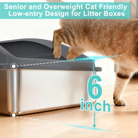 AIPERRO Stainless Steel Litter Box - Light Gray / X-Large - image 4