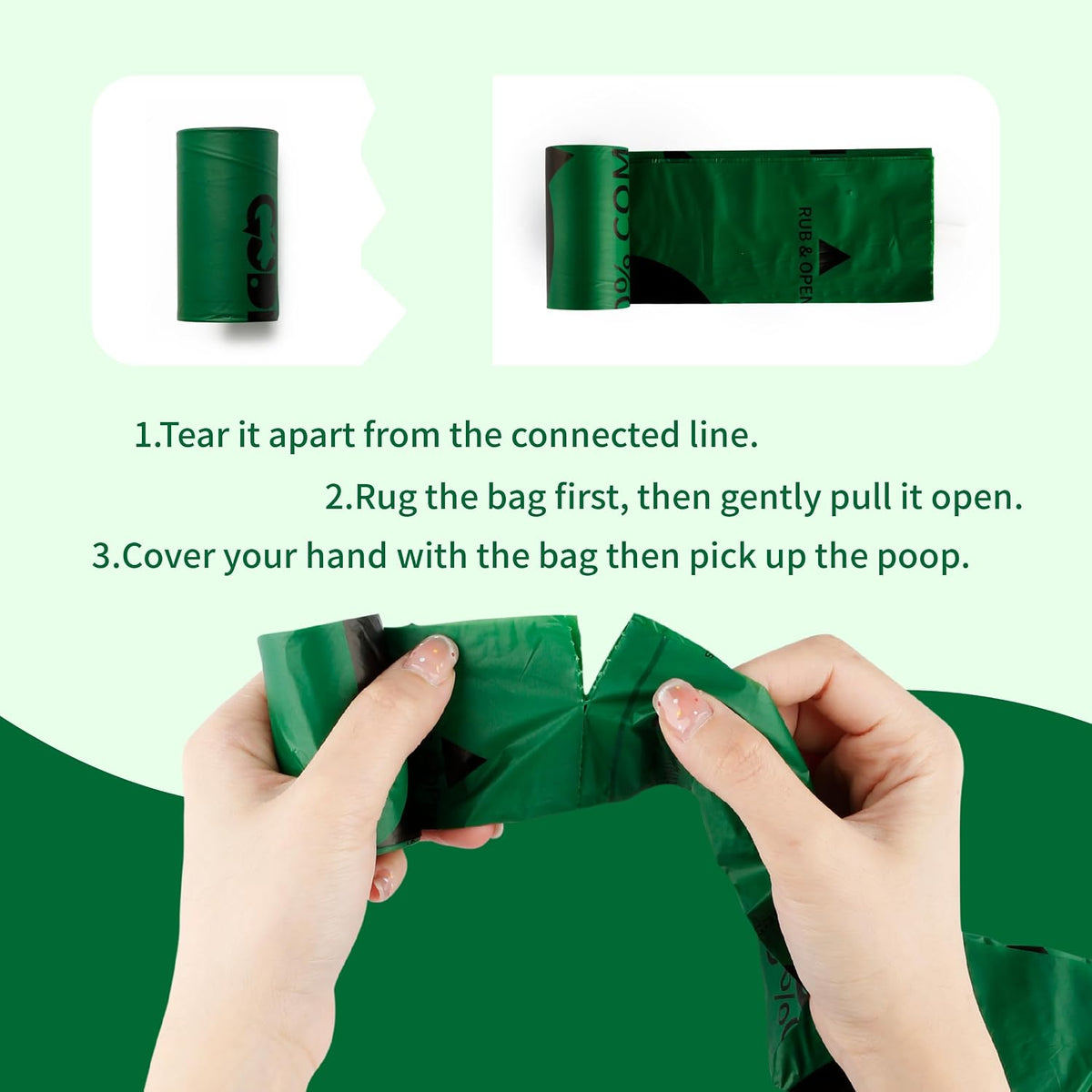 Certified Home Compostable Dog Poop Bags, 270 Plant Based Bags – Essentials for Dogs - Dark Green / 270 Count (Pack of 1) - image 2