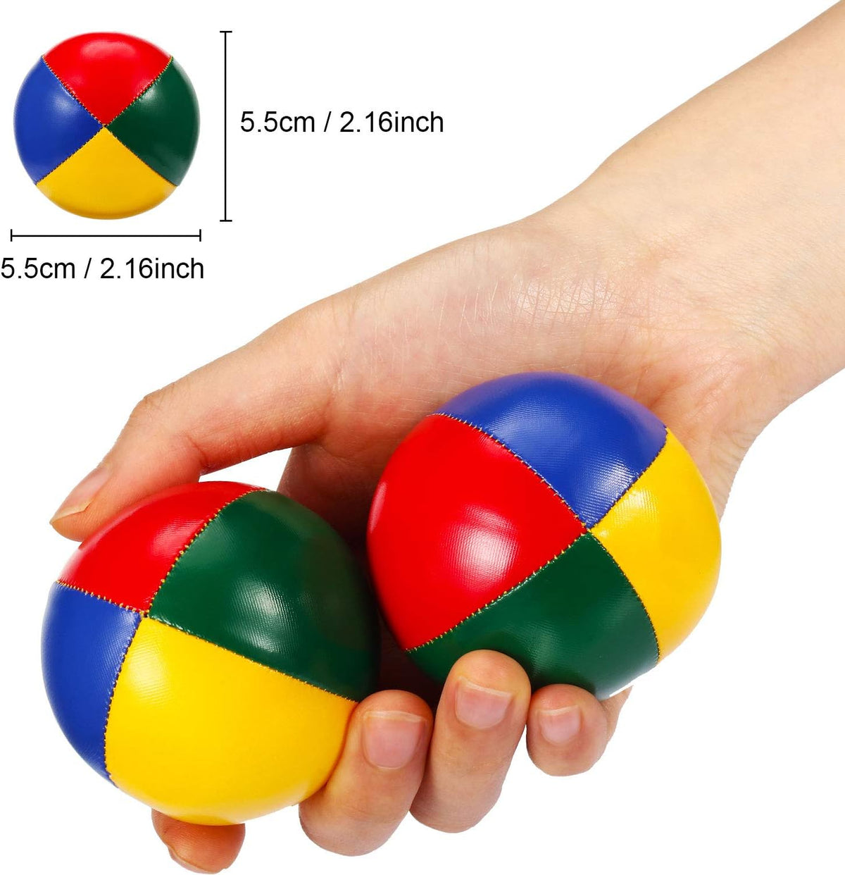 Gejoy set of four soft multicolor juggling balls for beginners - view 2