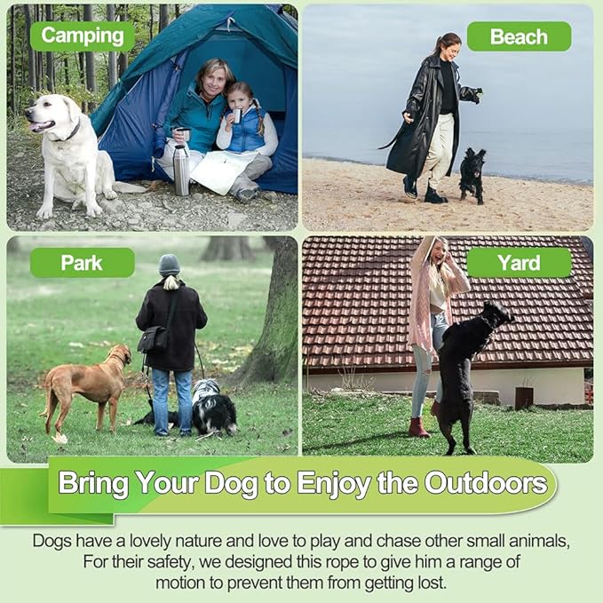 Tie Out Cable for Dogs,50FT Dog Leads,Heavy Duty Tie Out Cable for Large Dogs Up to 125lbs,Durable Dog Runner Tether Line for Outdoor,Yard