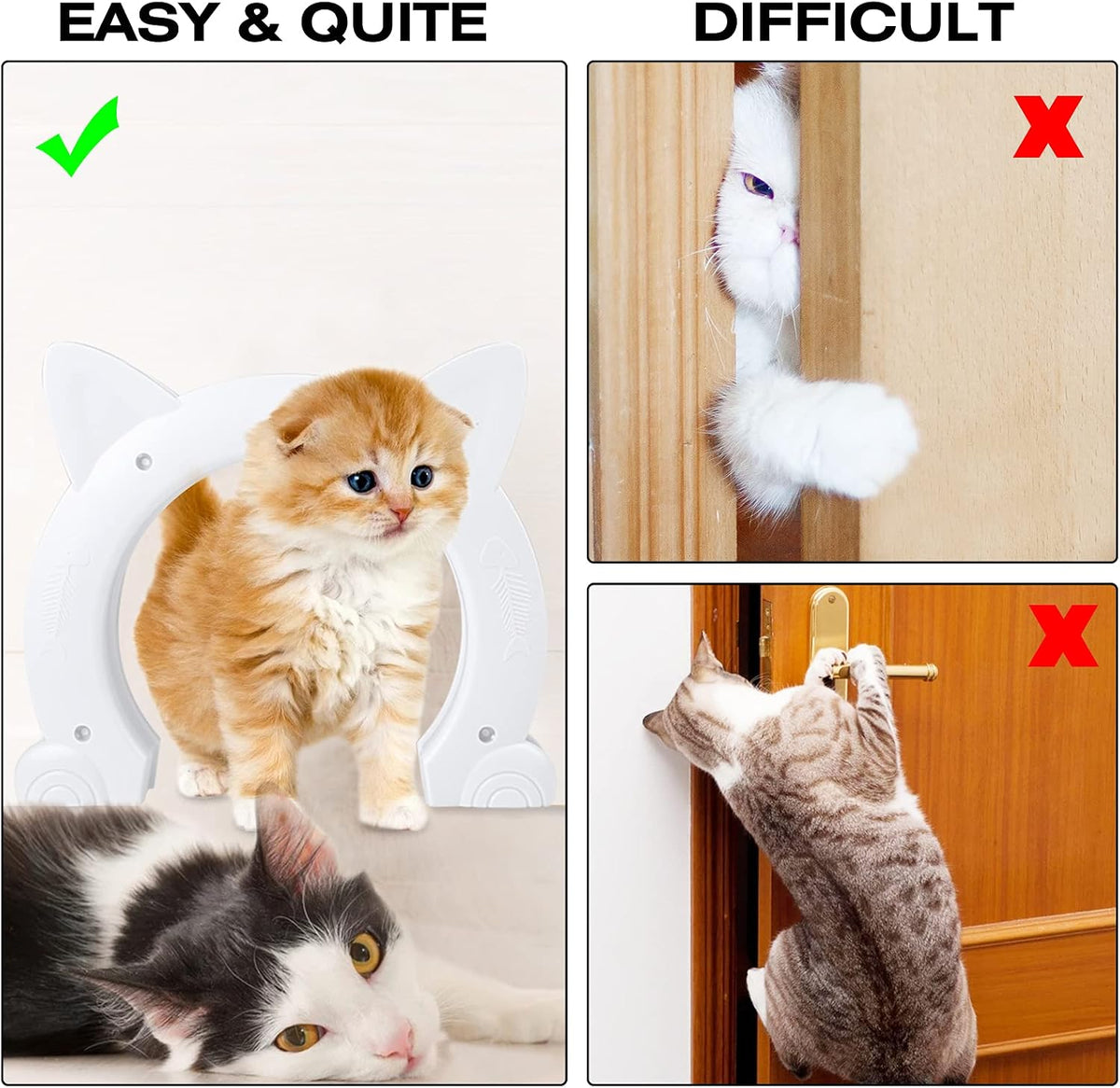 Cat Door Interior Pet Doors for Cats Kitty Shaped Hole Cat Gate Pass - image 3