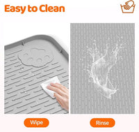 Pee Pads for Dogs, 40" x 28" Extra Large Reusable Dog Silicone Mat for Floor Protector, Washable Non-Slip Dog Training Pads for Potty Training (Grey)