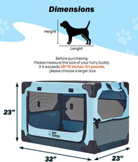 JOYTUTUS Collapsible Dog Crate - 32"L x 23"W x 23"H - image 2
