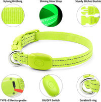 Light Up Collar for Small Dogs& Cats - XS (9.45-14inch / 24-35.5cm) / Green - image 3