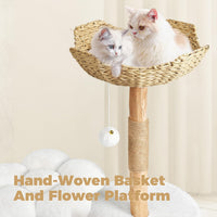 Easyego Modern Cat Tree, 26.3" Aesthetic Wood Cat Tree Tower for Small Cats – Essentials for Cats - White / 36.6'' - image 4