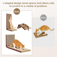 EHEYCIGA Cardboard Cat Scratcher for Indoor Cats - Dark Brown / 11.4x9.75x19 - image 4
