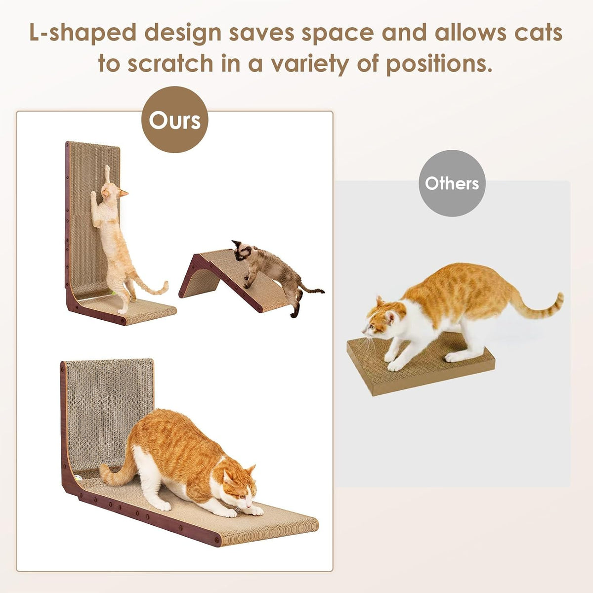 EHEYCIGA Cardboard Cat Scratcher for Indoor Cats - Dark Brown / 11.4x9.75x19 - image 4