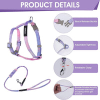 TIESOME Cat Harness and Leash Set - Gradient Purple - image 4