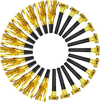 25pcs Party Blowers,Colourful Noisemakers Party Blowouts Squawkers Fringed Noise Maker,Birthday - Black and gold