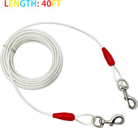 30ft Reflective Tie-Out Cable for Heavy Dogs Up to – Essentials for Dogs - 250lbs40ft / Red & Silver - image 2
