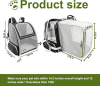 Texsens Innovative Traveler Bubble Backpack Pet Carriers for Cats - Expandable-Black - image 2