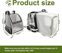 Texsens Cat Backpack - Expandable Pet Carrier for Medium Cats and Small Dogs up to 17 lbs - Breathable, Collapsible & Soft Cat Travel Bag for Outdoor Hiking (Black)