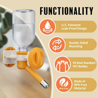 Choco Nose Patented No-Drip Dog Water Bottle/Feeder for Dogs/Cats - C590 Orange / Small Sized Dogs and Cats-10.2 fl.oz - image 3