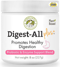 Wholistic Pet Organics Probiotics for Dogs with Digestive Enzymes & Prebiotic Fiber - 8 Oz - Daily Cat & Dog Probiotics for Digestive Health, Anti Diarrhea & Gut Support - Natural Powder Supplement