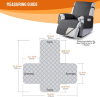 VANSOFY 100% Waterproof Recliner Chair Covers - Charcoal Gray / 22" - image 2