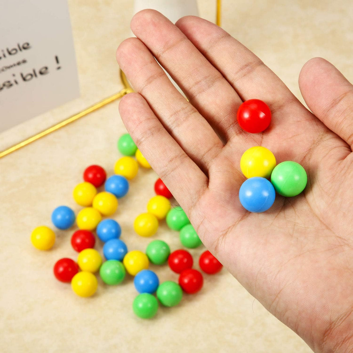 Gejoy 150 plastic replacement marbles in assorted colors for frog games - view 3
