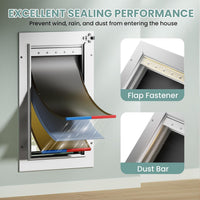 3-Flaps Insulated Aluminum Dog Door for Wall, Pets Up to – Essentials for Dogs - XLarge - image 3
