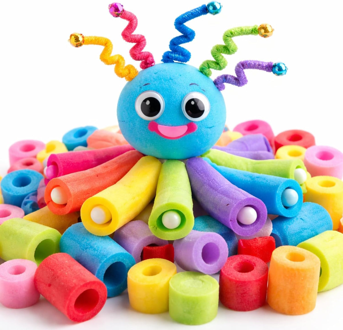 Frienda pool noodle bits, 50 colorful foam noodle pieces in assorted sizes - view 6
