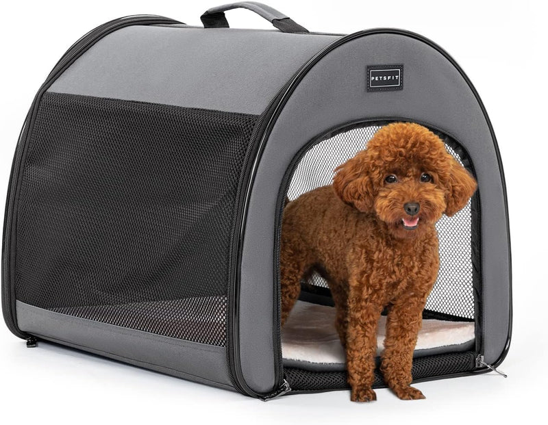 PETSFIT Portable Dog Crate, Travel Dog Crate, Roomy - Grey / 16.5"L x 16.0"W x 19.0"H