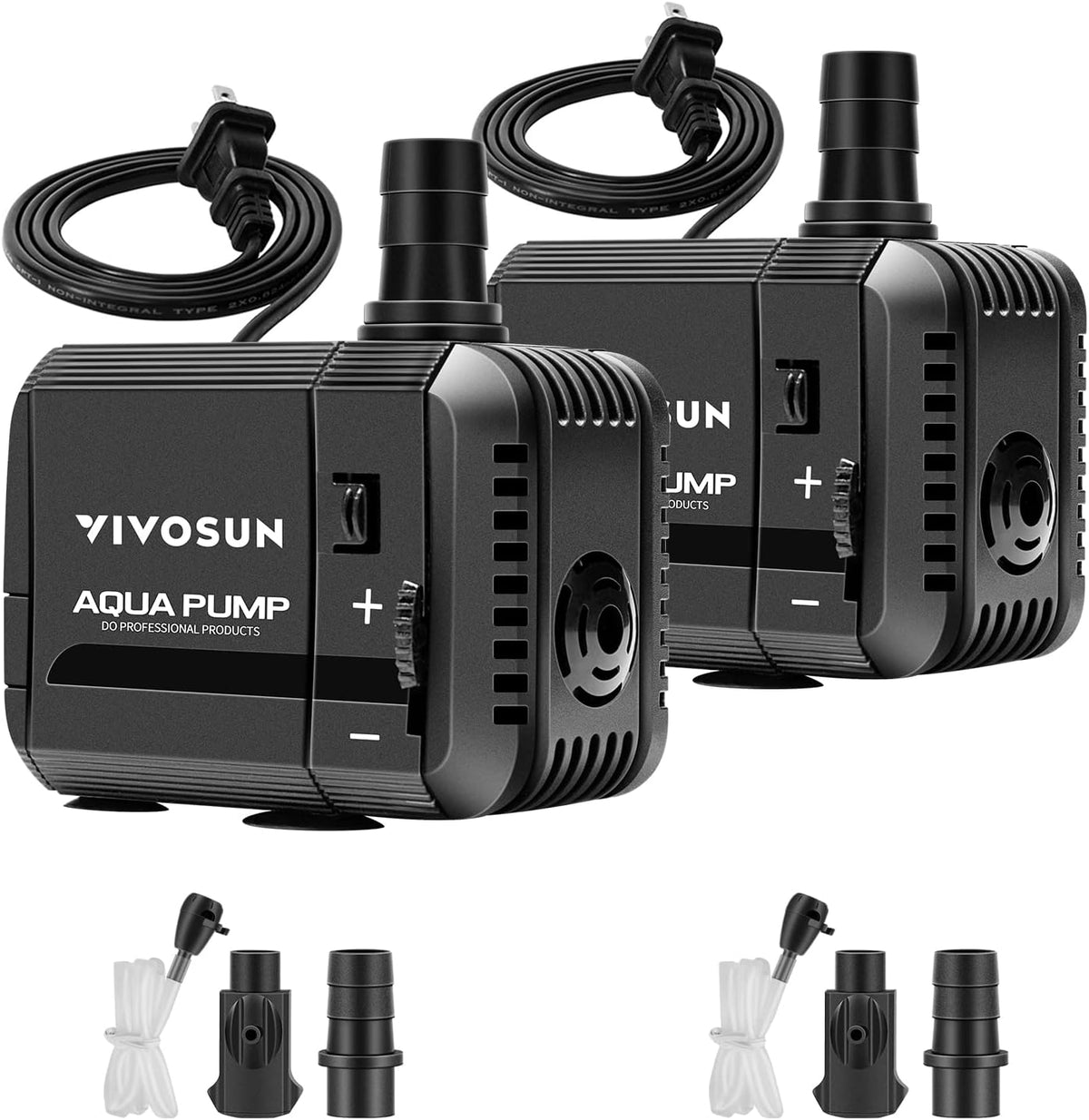 VIVOSUN 210GPH Submersible Fountain Water Pump for Pond - 6"×5"-210-2-pack