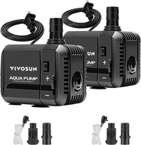 VIVOSUN 210GPH Submersible Fountain Water Pump for Pond - 6"×5"-210-2-pack
