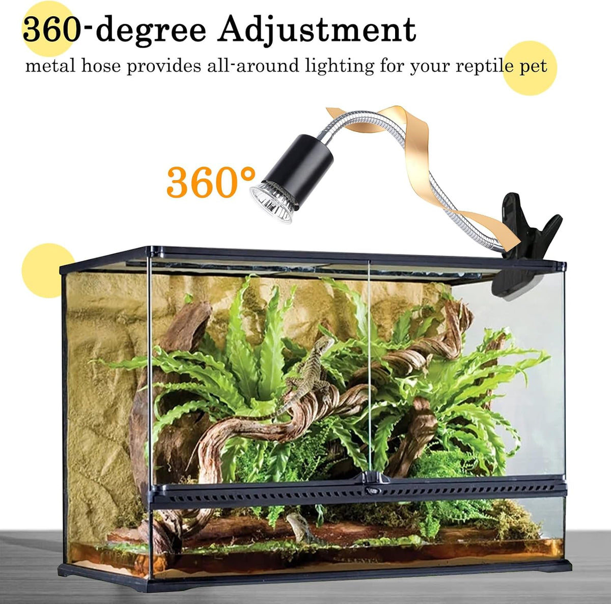 LUCKY HERP Reptile Heat Lamp with Clamp - 50+50 - image 4