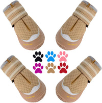 QUMY Dog Shoes for Large Medium Dog Boots & Paw Protectors for Hot - Khaki / Size 7: 2.8''x3.2"(W*L) for 63-75 lbs