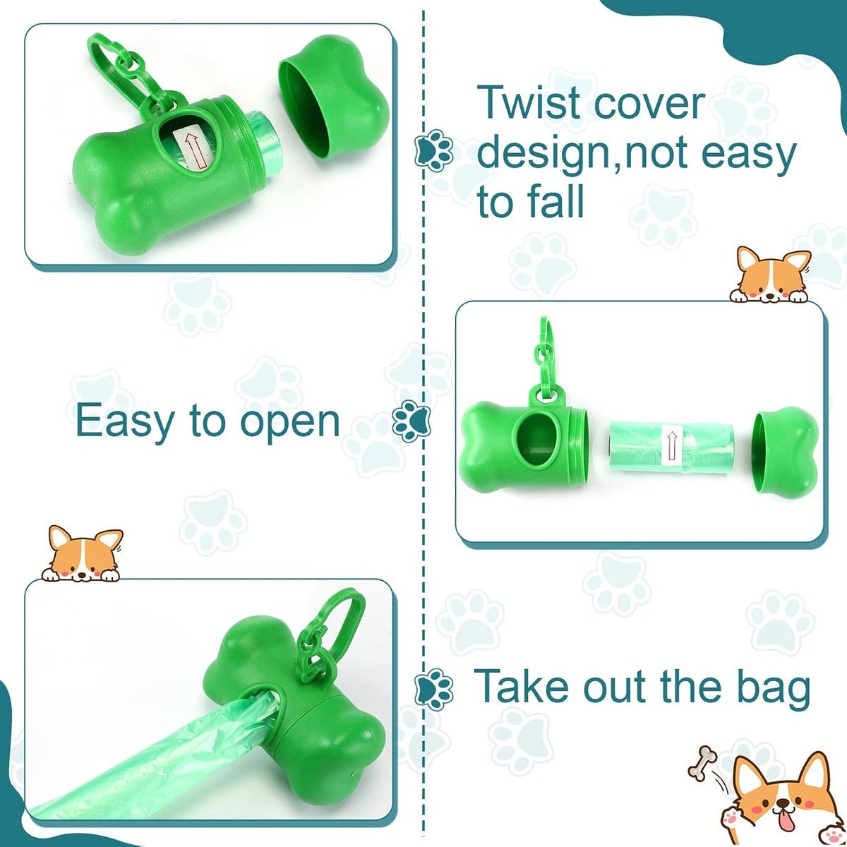 Zhehao 50 Pack Dog Poop Bag Holders for Leashes, Classic – Essentials for Dogs - image 4