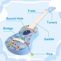 LeeQee 21in Ukulele Guitar for Kids - Blue - image 3