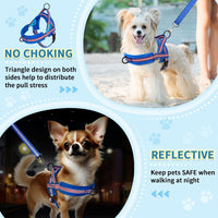 SlowTon No Pull Small Dog Harness and Leash Set with Front Clip – Essentials for Dogs - Small / Dark Blue - image 3