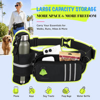 Hands free dog leash with waist belt, bungee line and storage pouch - view 2