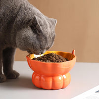 Ceramic Raised Cat Bowl, Strawberry Shaped - Orange - image 4