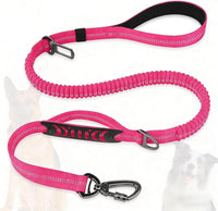 Dog Leash Heavy Duty, Bungee Leash Reflective Car Seat Belt for Dogs Brown – Essentials for Dogs - Pink
