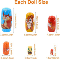 Konrisa set of six hand painted wooden unicorn nesting dolls - view 6