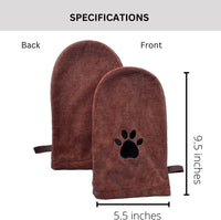 Penny & Niko Microfiber Pet Towel Mitts - Standard - 2 pack / brown - image 2
