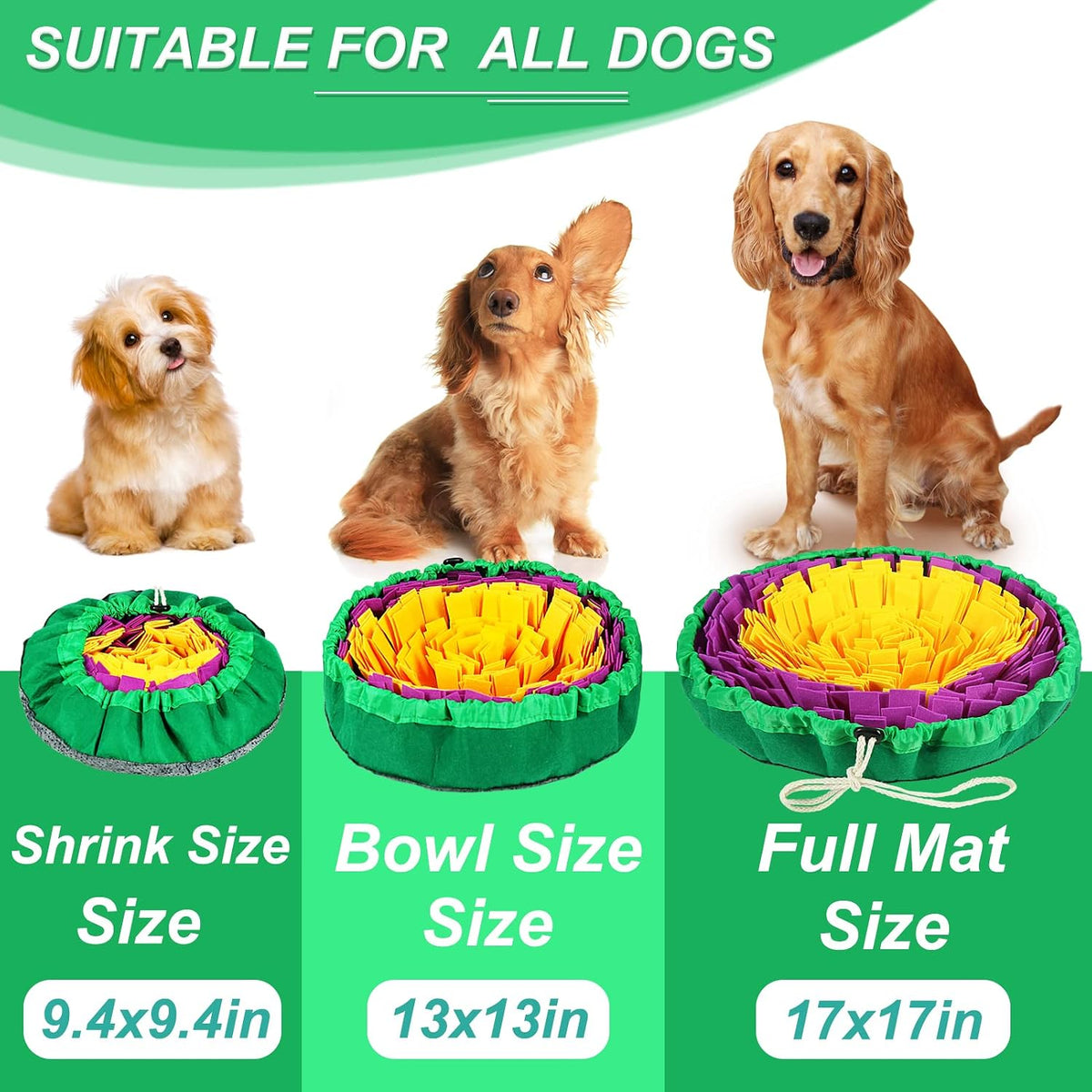 Vivifying Snuffle Mat for Dogs - Yellow&Purple - image 3