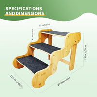 Dog Stairs for Small Dogs - Nature color / 3.0 / 3-Step 20x15.7x15 inch - image 3