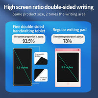 LCD Writing Tablet 6.5in Fine Tip with Leather Case and Hanging Pen – Fun for Kids & Family - Double Display - image 3