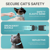 AirTag Cat Collar, Reflective Breakaway Collar - Mint Green / Small(9-13inch) - image 3