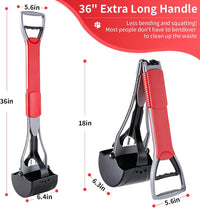 36“ Large Dog Pooper Scooper for Large Dogs Heavy Duty - Red - image 2